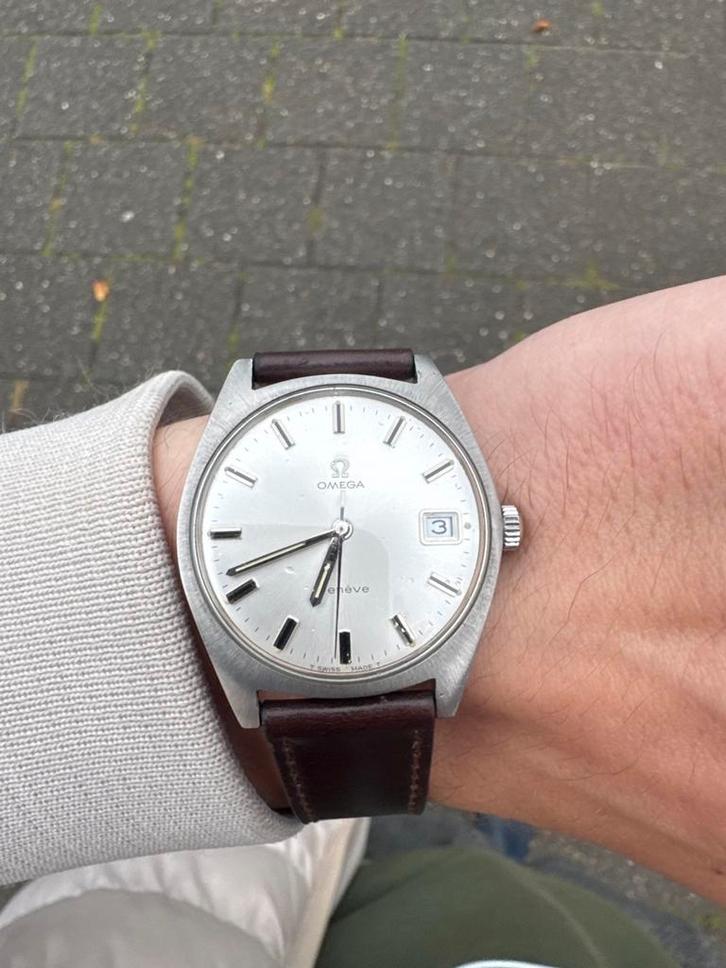 Omega Geneve cal.613, Sieraden, Tassen en Uiterlijk, Horloges | Dames, Zo goed als nieuw, Overige merken, Leer, Ophalen of Verzenden