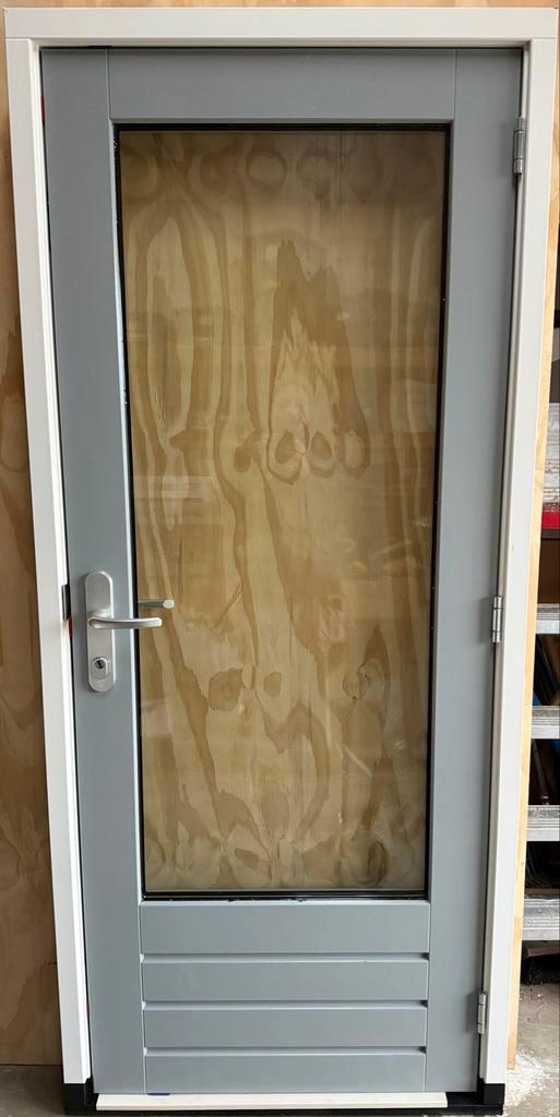 Nieuw 214x93 hardhouten Deurkozijn met Deur incl hr++ glas., Doe-het-zelf en Verbouw, Kozijnen en Schuifpuien, Nieuw, 150 tot 225 cm