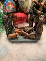 Antieke houten kerststal #kerst, Diversen, Kerst, T, Ophalen of Verzenden, Zo goed als nieuw, N