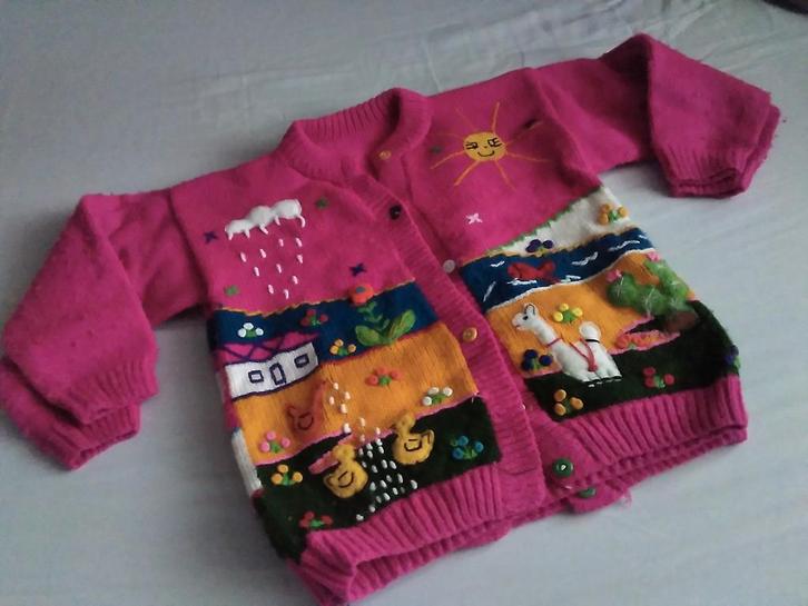 Meisjesvest gebreid Alpaca 146/152 vest, Kinderen en Baby's, Kinderkleding | Maat 146, Zo goed als nieuw, Meisje, Trui of Vest