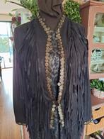 Ibiza boho style jasje franjes suedine lederlook maat l zwar, Kleding | Dames, Ophalen of Verzenden, Zo goed als nieuw, Maat 42/44 (L)