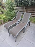 Ligbed loungebed tuinstoel ligstoel tuin, Ophalen, Gebruikt, Aluminium, Verstelbaar