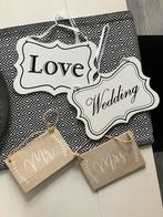 Bruiloft wedding decoratie versiering mr mrs houten bordjes, Ophalen of Verzenden, Zo goed als nieuw, Versiering, Geboorte of Huwelijk