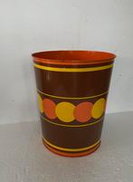 Retro blikken prullenbak , jaren 70, Huis en Inrichting, Woonaccessoires | Prullenbakken, Minder dan 50 cm, Gebruikt, Ophalen of Verzenden