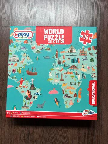 Puzzel 96 stukjes - Wereldkaart beschikbaar voor biedingen