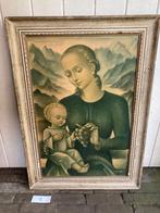 Ingelijste Prent Moeder en Kind door Hummel., Ophalen of Verzenden, Gebruikt, Overige typen, Christendom | Katholiek