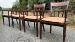 4 RAC Royal antiek eetkamer armstoelen, Huis en Inrichting, Ophalen, Zo goed als nieuw, Bruin, Stof