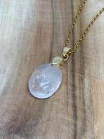 Rozenkwarts Ketting - RVS, Sieraden, Tassen en Uiterlijk, Kettingen, Nieuw, Ophalen of Verzenden, Steen of Mineraal, Roze