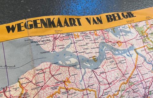 Vintage Baankaart Wegenkaart van België | Girault Gilbert, Boeken, Atlassen en Landkaarten, Gelezen, Landkaart, België of Luxemburg