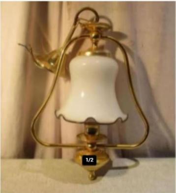 Mooi Retro Hanglamp in metaal en porselein - 48cm beschikbaar voor biedingen