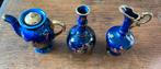 Limoges miniaturen set 3 stuks blauw/goud, Antiek en Kunst, Antiek | Porselein, Ophalen of Verzenden