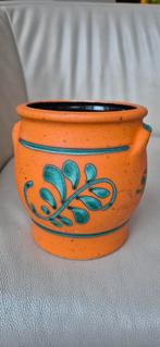 Vintage oranje west germany bloempot 15x15 cm, Antiek en Kunst, Ophalen of Verzenden