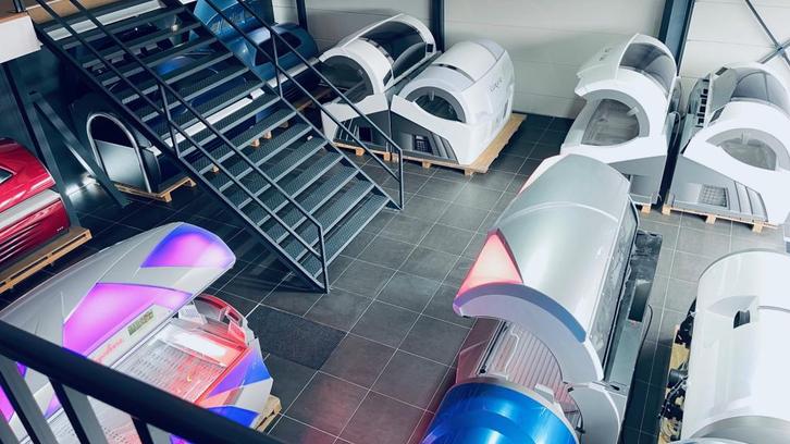 Ergoline Prestige FUSION SPECTRA OCCASION, Witgoed en Apparatuur, Zonnebanken en Gezichtsbruiners, Zo goed als nieuw, Zonnebank dubbelzijdig