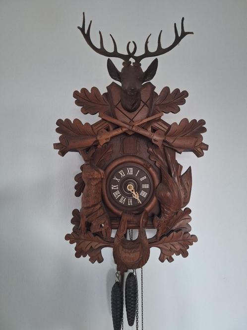 koekoeksklok Schwarzwalder klok oude houten klok 1 dags, Antiek en Kunst, Antiek | Klokken, Ophalen of Verzenden