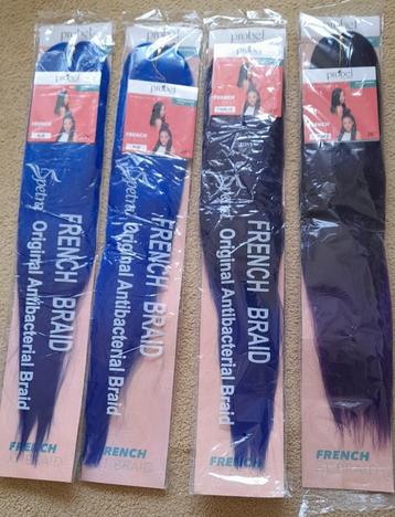 4 pakken nieuw Braids French XT Braid 26 inch blue en purple beschikbaar voor biedingen