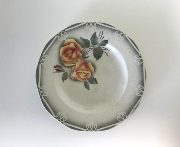 Digoin Sarreguemines Odile 37 groot bord serveerbord ca 1950, Antiek en Kunst, Antiek | Servies los, Ophalen of Verzenden