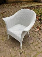 Witte rieten fauteuil - Doe een bod!, Ophalen, Gebruikt, Wit, Riet of Rotan