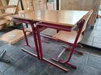 Vintage School tafel  met stoel, Kinderen en Baby's, Kinderkamer | Tafels en Stoelen, Ophalen, Gebruikt, Tafel(s) en Stoel(en)