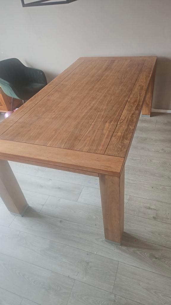 Houten eettafel voor 4-6 personen - Gebruikt, Huis en Inrichting, Tafels | Eettafels, Gebruikt, 100 tot 150 cm, 150 tot 200 cm