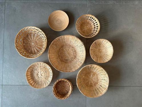 BOHO IBIZASTYLE set rieten mandjes, leuk voor aan de muur!, Huis en Inrichting, Woonaccessoires | Schalen en Manden, Nieuw, Mand