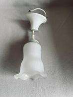 Plafondlamp: kelkje (glas) gebroken/melk wit, Ophalen of Verzenden, Gebruikt, Glas
