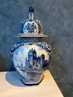 Oude Porceleyne Fles Dekselvaas delft blauw, Antiek en Kunst, Antiek | Vazen, Ophalen of Verzenden