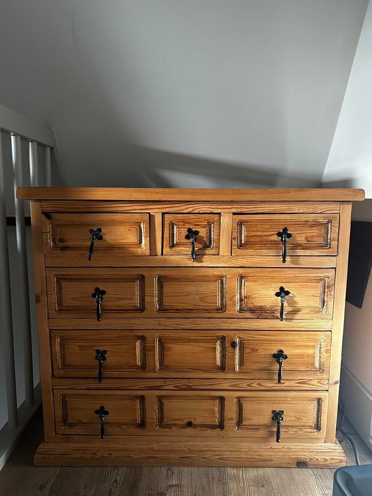 Houte kast, Huis en Inrichting, Kasten | Ladekasten, Ophalen, 50 tot 100 cm, Zo goed als nieuw, 3 of 4 laden