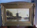 Schilderij Windmolen, olieverf op doek, Antiek en Kunst, Kunst | Schilderijen | Klassiek, Ophalen of Verzenden