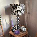 Zilveren bollen lamp met zebra kap, Ophalen, Zo goed als nieuw, 50 tot 75 cm