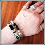 ELLEN Beads Onyx     Buddha to Buddha armband maat  F, Ophalen of Verzenden, Zo goed als nieuw, Zwart, Zilver