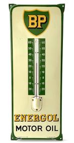 Origineel oud emaille reclame bord BP Motor Oil Thermometer, Verzamelen, Merken en Reclamevoorwerpen, Ophalen of Verzenden, Gebruikt