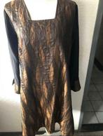 Maat XL - leather - look jurk - bruin / zwart, Kleding | Dames, Jurken, Zwart, Maat 46/48 (XL) of groter, Ophalen of Verzenden