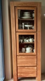 Teakhout vitrinekast, met twee lades en deuren, teak, Gebruikt, 200 cm of meer, Teakhout, 25 tot 50 cm