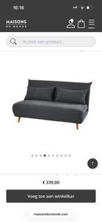 Z.G.A.N.!!!! Slaapbankje velours antraciet, Huis en Inrichting, Slaapkamer | Slaapbanken, Ophalen, Tweepersoons, Zo goed als nieuw