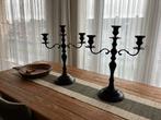 Zware metalen kandelaars - 60cm hoog, Ophalen, Gebruikt, 50 tot 75 cm, Zwart