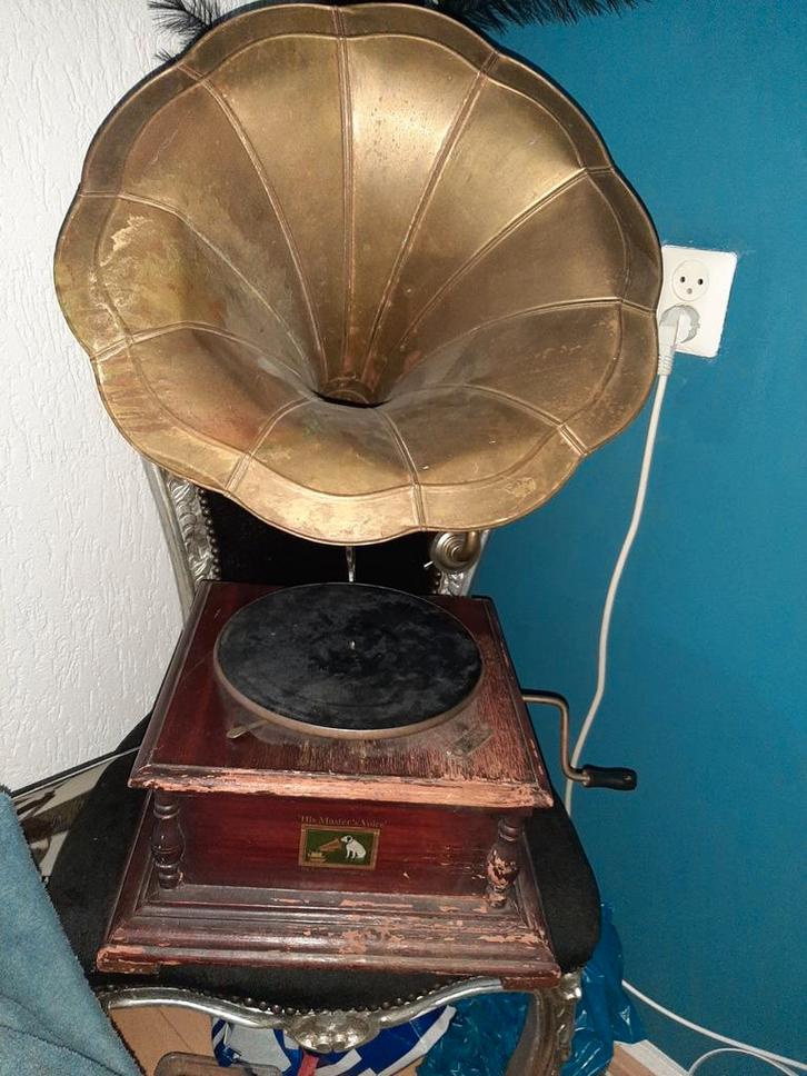 Antieke Grammofoon His Master's Voice, Antiek en Kunst, Antiek | Tv's en Audio, Ophalen of Verzenden