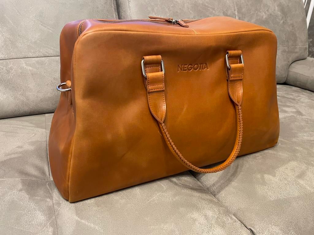 Apex Valen Weekendtas Cognac nieuw en handgemaakt, 40 tot 60 cm, 20 tot 30 cm, Bruin, Ophalen of Verzenden