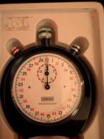 Heuer Leonidas Trackmaster Stopwatch met Doos jaren 60 70, Ophalen of Verzenden, Staal, Overige merken, 1960 of later