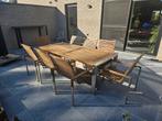 Tafel met 8 stoelen - Prima staat!, Ophalen, Gebruikt, Rechthoekig, Hout