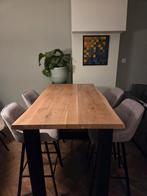 Hoge tafel met barkrukken, Huis en Inrichting, Tafels | Statafels, Ophalen, Zo goed als nieuw