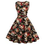 Vintage bloemen jurk rockabilly jurkje dames vrouwen retro, Verzenden, Nieuw, Knielengte