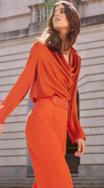 Ribkoff stijlvolle blouse burnt orange stretch satijn 40 beschikbaar voor biedingen