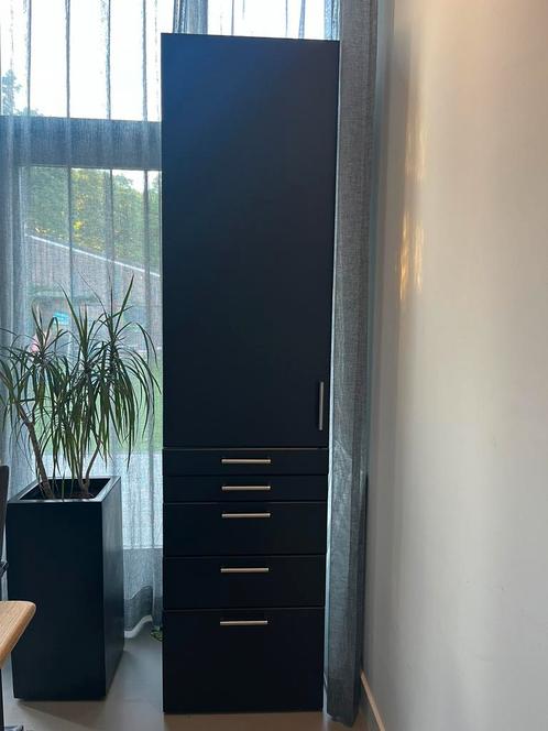 IKEA metod hoge kast met lades (zwart), Huis en Inrichting, Kasten | Overige, Zo goed als nieuw, Ophalen