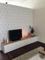 IKEA BESTA meubel met op maat gemaakte eikenhouten plank, Huis en Inrichting, Gebruikt, Ophalen of Verzenden, 200 cm of meer, Minder dan 100 cm