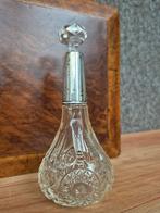 Antiek Victoriaans Parfumflesje Kristal Zilver, Antiek en Kunst, Antiek | Glas en Kristal, Ophalen of Verzenden