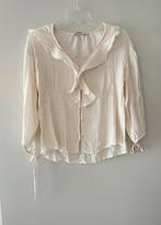 Zara viscose blouse met driekwartmouwen, Ophalen of Verzenden, Nieuw, Maat 36 (S), Beige