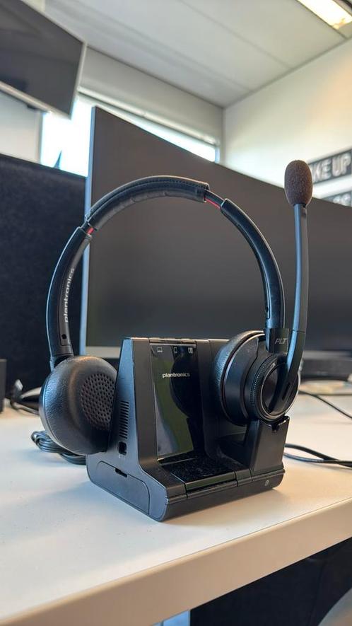 Plantronics W8200 headset incl toebehoren, Computers en Software, Headsets, Zo goed als nieuw, Over-ear, Draadloos, Gaming headset