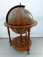 Wereldbol bar, antieke bar meubel, vintage bijzet tafel, dra, Ophalen, Zo goed als nieuw