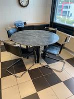 Te koop Marmere tafel met Thonet S33 stoelen, Huis en Inrichting, 100 tot 150 cm, Rond, Ophalen of Verzenden, Zo goed als nieuw