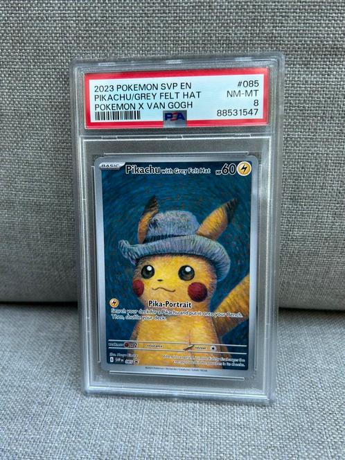 Pokemon -PSA 8 graded kaart- Pikachu van Gogh, Hobby en Vrije tijd, Verzamelkaartspellen | Pokémon, Nieuw, Losse kaart, Ophalen of Verzenden
